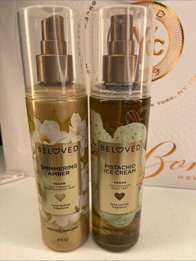 Beloved body mist set Shimmering Amber & Pistachio Ice cream 8oz each